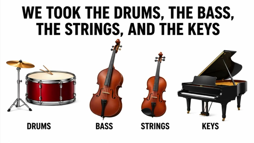 Beyond Stereo video poster: We took the drums, the bass, the strings, and the keys